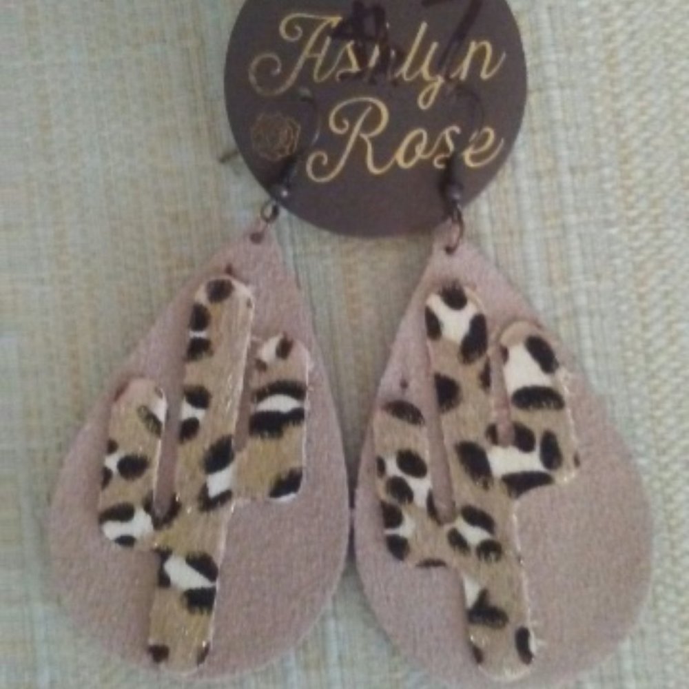 Ashlyn Rose earrings - suede with cork backing - brand new